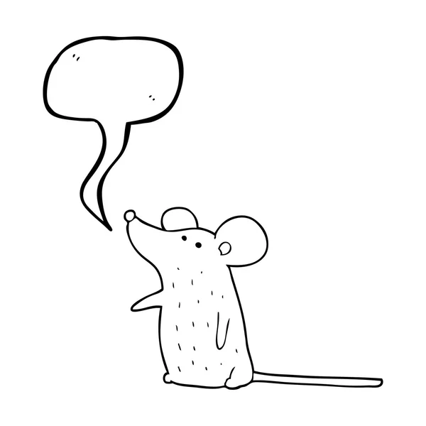 Řeč bublina kreslená myš — Stockový vektor