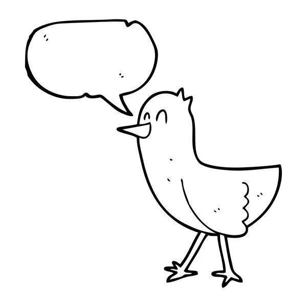 Toespraak bubble cartoon vogel — Stockvector