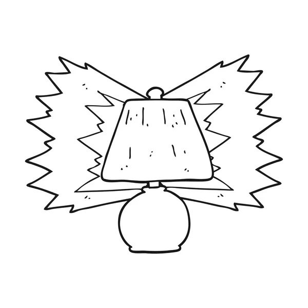 Schwarz-weiße Cartoon-elektrische Lampe — Stockvektor