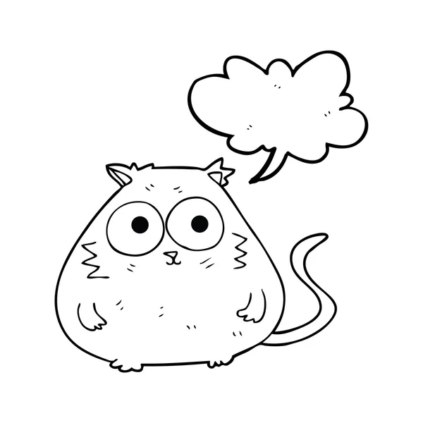 Voz burbuja dibujos animados grasa gato — Archivo Imágenes Vectoriales