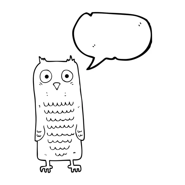 Fala bolha desenho animado coruja — Vetor de Stock