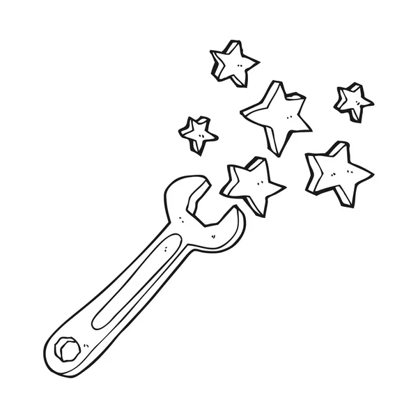 Llave de dibujos animados en blanco y negro — Vector de stock