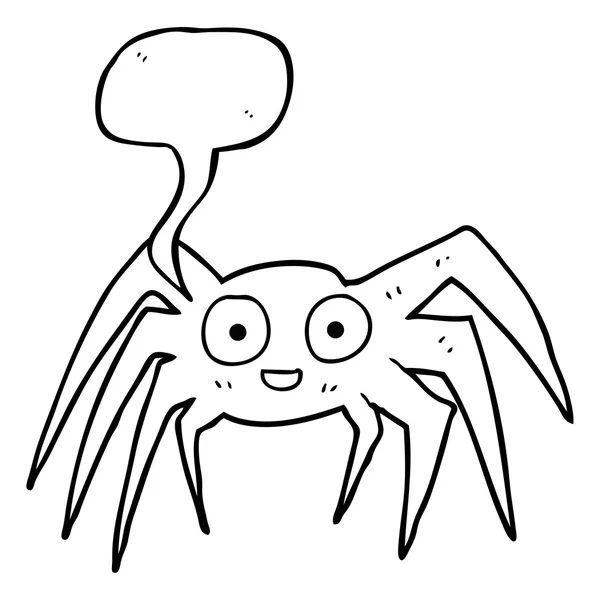 Discours bulle dessin animé araignée — Image vectorielle