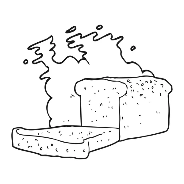 Black and white cartoon loaf of bread — Stock Vector