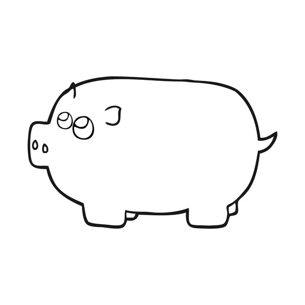 Schwarz-weißes Cartoon Sparschwein — Stockvektor