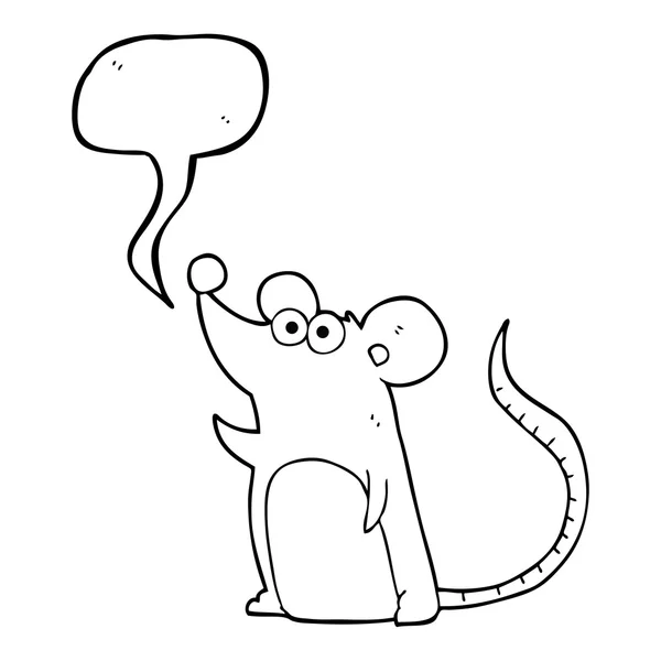 Speech bubble cartoon mouse — Stock Vector