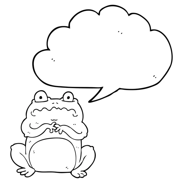 Speech bubble cartoon funny frog — Stock Vector