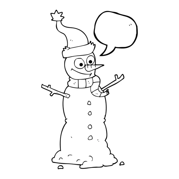 Speech bubble cartoon snowman — Stock Vector