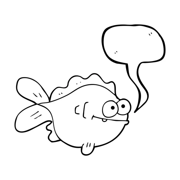 Discorso bolla cartone animato pesce — Vettoriale Stock