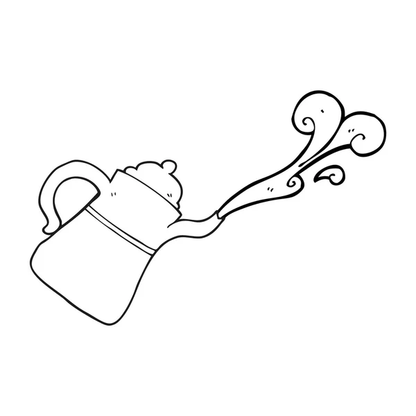 Noir et blanc cafetière dessin animé versant — Image vectorielle