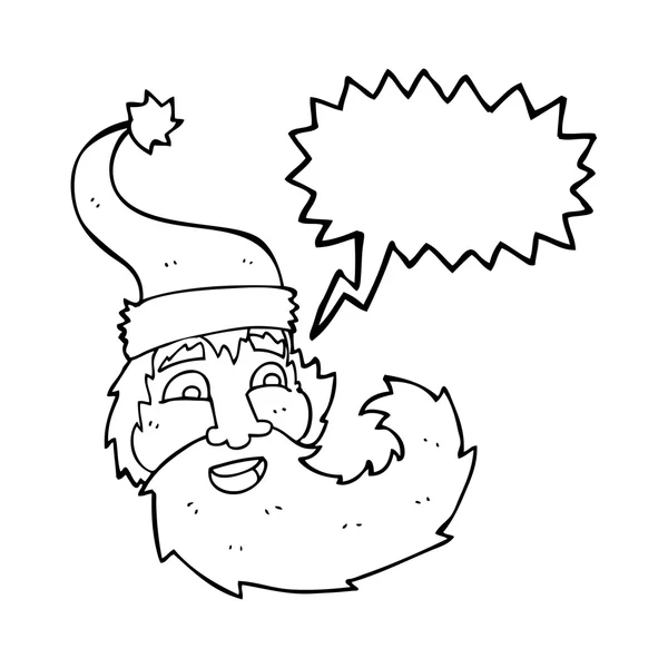 Speech bubble cartoon santa claus laughing — Stock Vector