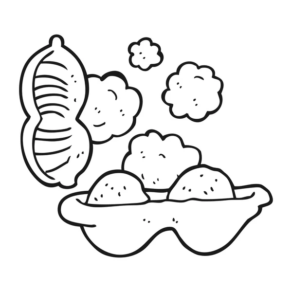 Cacahuetes de dibujos animados en blanco y negro — Vector de stock