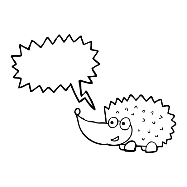 Discours bulle dessin animé hérisson — Image vectorielle