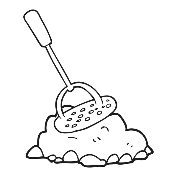 Triturador de patatas de dibujos animados blanco y negro — Vector de stock