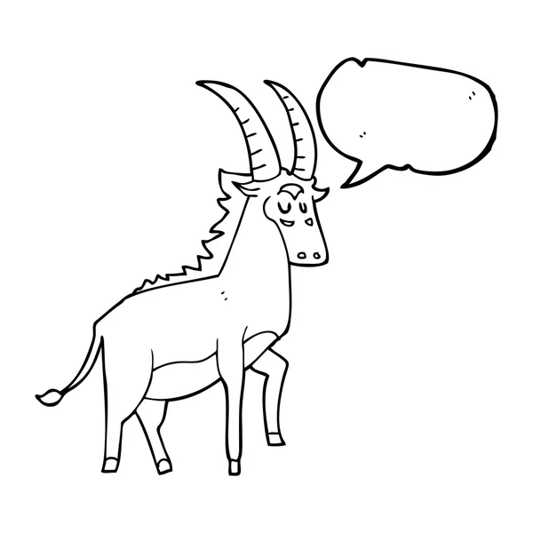Speech bubble cartoon antelope — Stock Vector