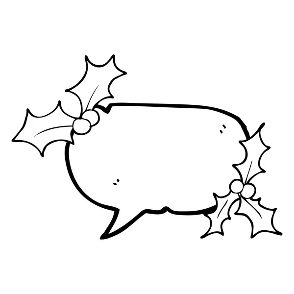 Beszéd buborék karikatúra karácsonyi magyal — Stock Vector