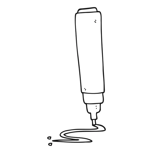 Zwart-wit cartoon pen — Stockvector