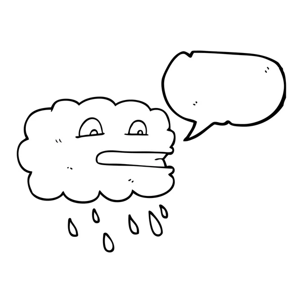 Discours bulle dessin animé pluie nuage — Image vectorielle