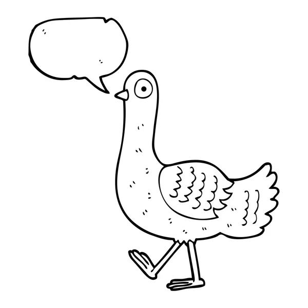 Discours bulle dessin animé pigeon — Image vectorielle