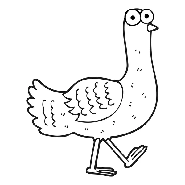 Schwarz-weißer Cartoon-Vogel — Stockvektor