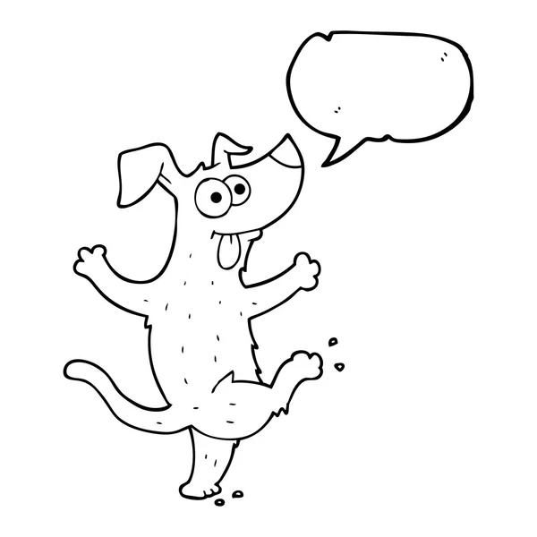Tal bubbla cartoon dansande hund — Stock vektor