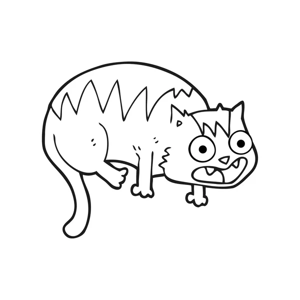 Gato de dibujos animados blanco y negro — Archivo Imágenes Vectoriales