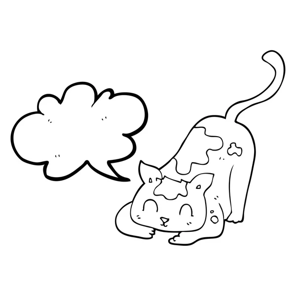 Voz burbuja dibujos animados gato jugando — Archivo Imágenes Vectoriales