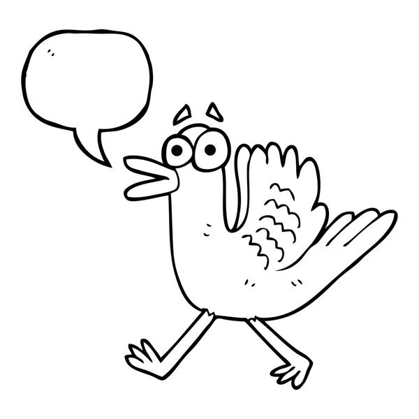 Konuşma balonu karikatür çırpma ördek — Stok Vektör