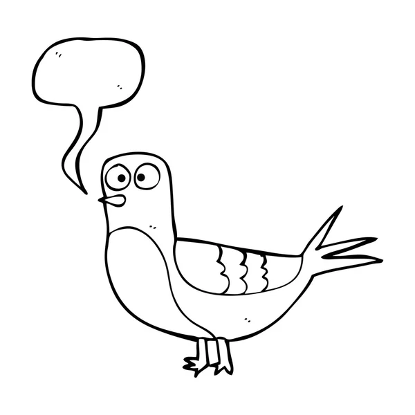 Discours bulle dessin animé pigeon — Image vectorielle