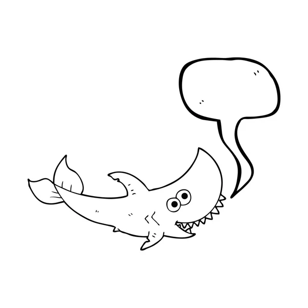 Discours bulle dessin animé requin — Image vectorielle