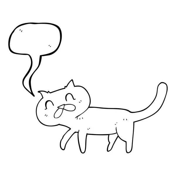 Řeč bublina Kreslená kočka — Stockový vektor