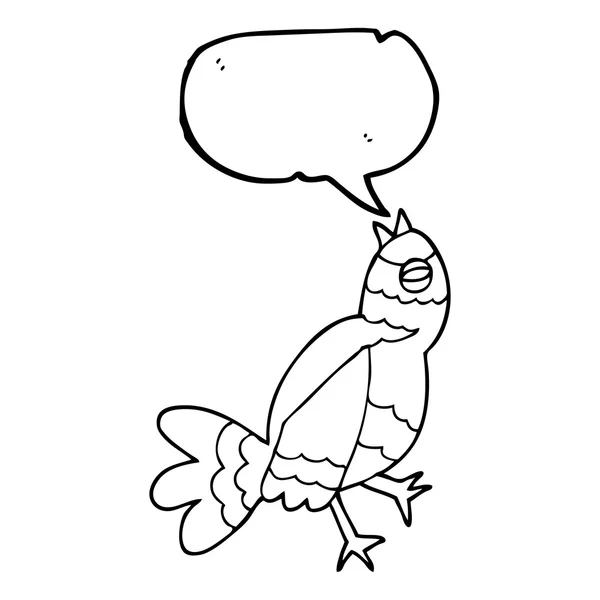 Toespraak bubble cartoon vogel — Stockvector