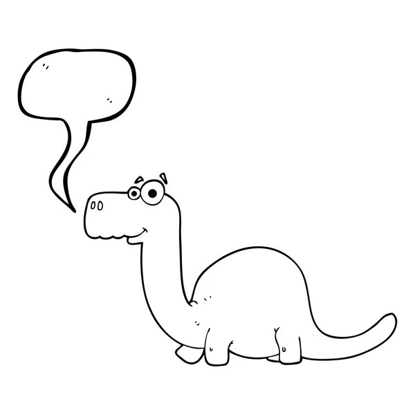 Discurso burbuja dibujos animados dinosaurio — Vector de stock
