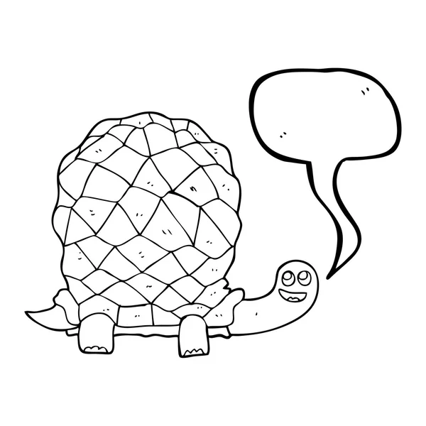 Żółw kreskówka mowy Bańka — Wektor stockowy