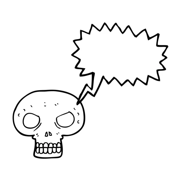 Speech bubble cartoon skull — Stock Vector