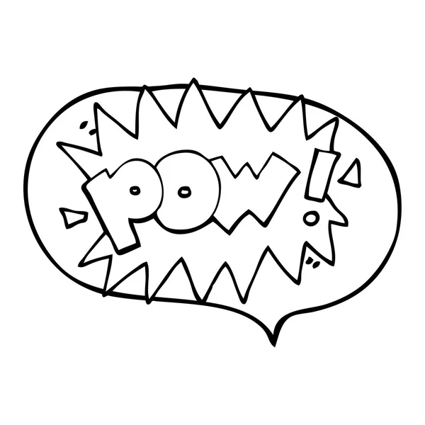 Parole bulle dessin animé pow symbole — Image vectorielle
