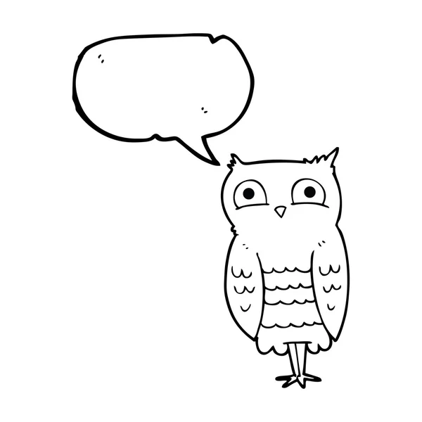 Speech bubble cartoon owl — Stock Vector