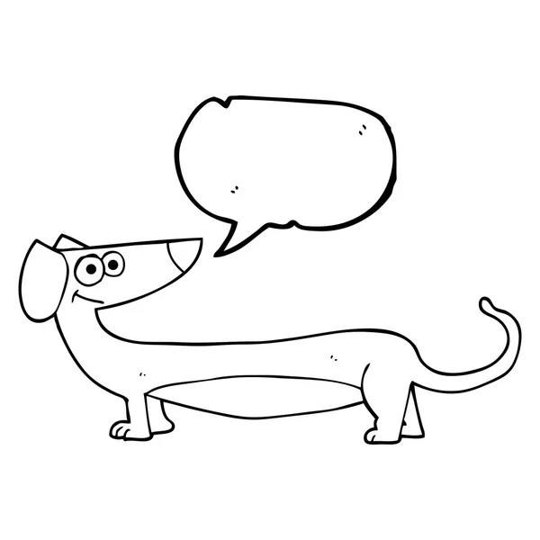 Konuşma kabarcık karikatür dachshund — Stok Vektör