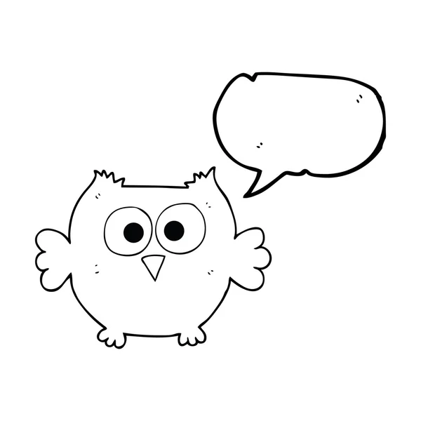 Speech bubble cartoon happy owl — Stock Vector