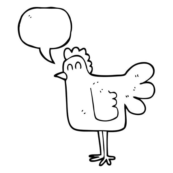 Voz burbuja dibujos animados pollo — Vector de stock