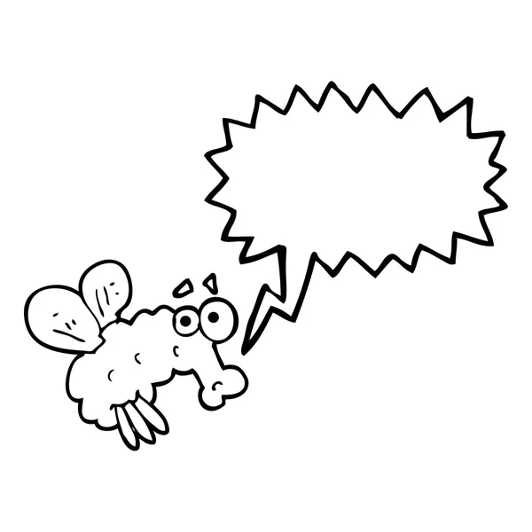 Konuşma kabarcık karikatür sinek — Stok Vektör