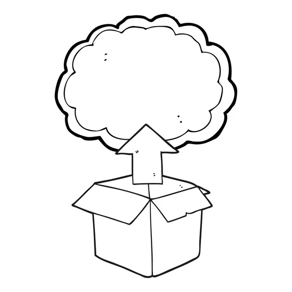 Czarno-biały rysunek przesyłania do usługi chmurowej — Wektor stockowy