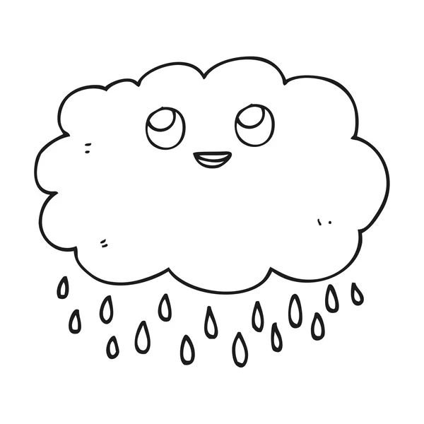 흑백 만화 raincloud — 스톡 벡터