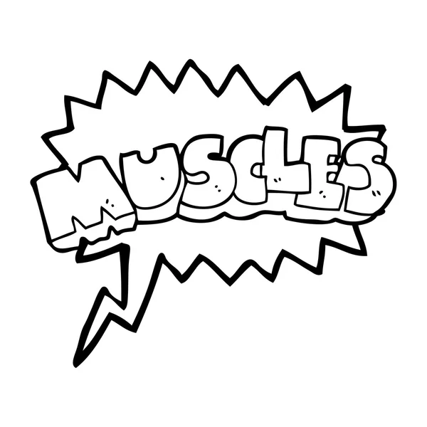 Tal bubbla cartoon muskler symbol — Stock vektor