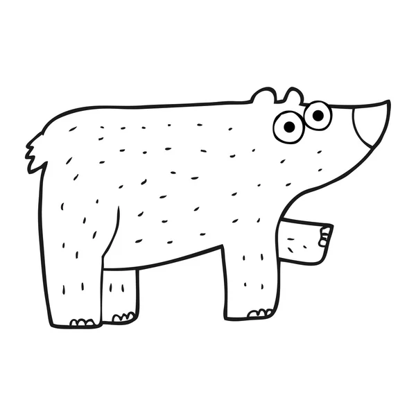 Oso de dibujos animados blanco y negro — Vector de stock