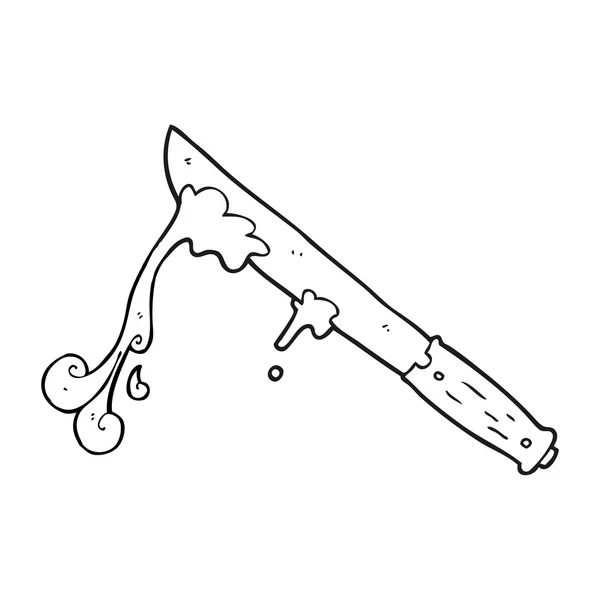 Cuchillo de mantequilla de dibujos animados blanco y negro — Vector de stock