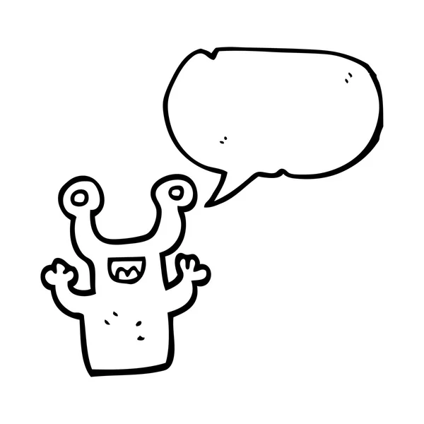 Speech bubble cartoon little alien — Stock Vector