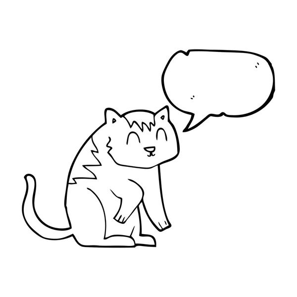 Discorso bolla cartone animato gatto — Vettoriale Stock