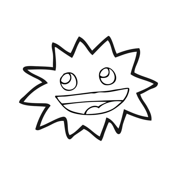Estrela de desenho animado preto e branco com rosto — Vetor de Stock