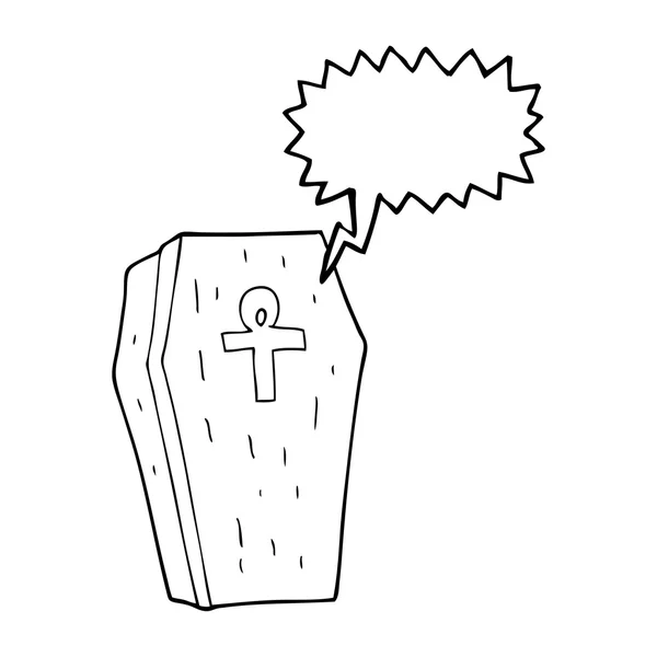音声バブル漫画不気味な棺 — ストックベクタ